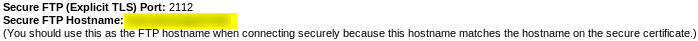 Highlight Secure FTP Hostname